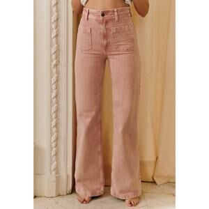 Sézane Pink Flare & Wide Leg Jeans